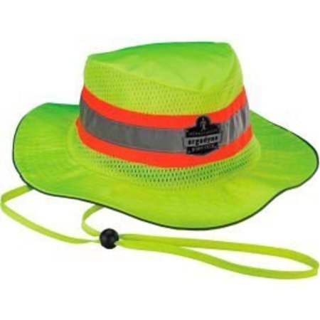 ERGODYNE Ergodyne ChillIts Evap Class Headwear HiVis Ranger Hat w BuiltIn Cooling Towel, Lime, SM 12590